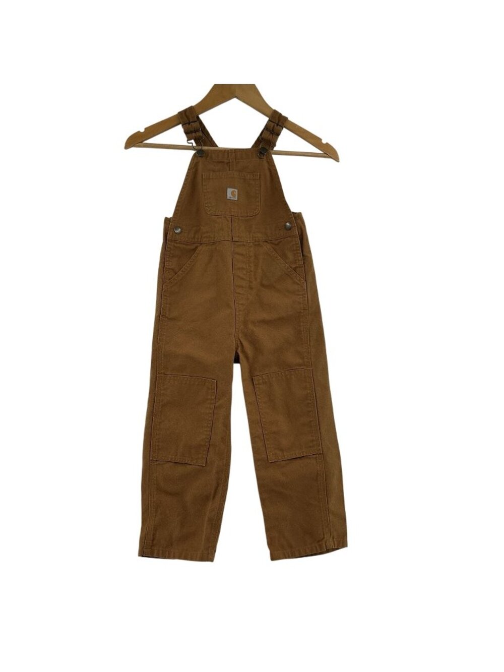 Carhartt Bib Overalls Boys Canvas Bibs Duck Workwear Double Knee Tan Brown 4T